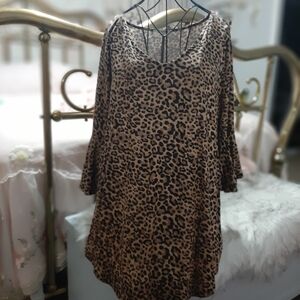 Zenana Outfitters Leopard Print Tunic - Brown and Black
